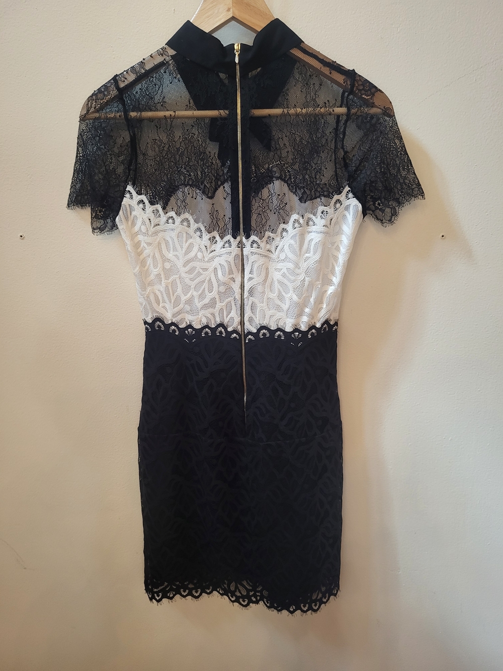 Sandro Black Lace High-Neck Top - Picture 4 of 7
